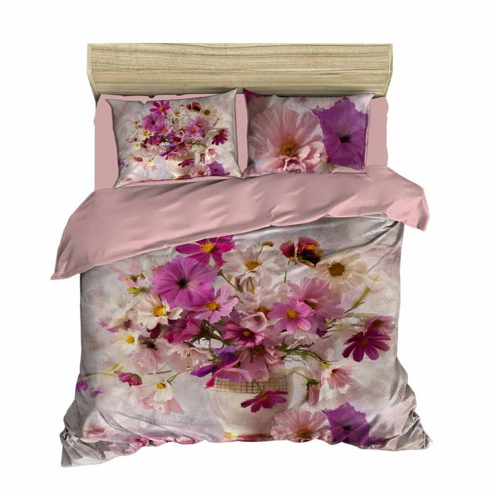 L'essentiel linge de maison Juego de funda de edredón doble Rosa, Lila y Blanco L'essentiel linge de maison Juego de funda de edredón doble Rosa, Lila y Blanco
